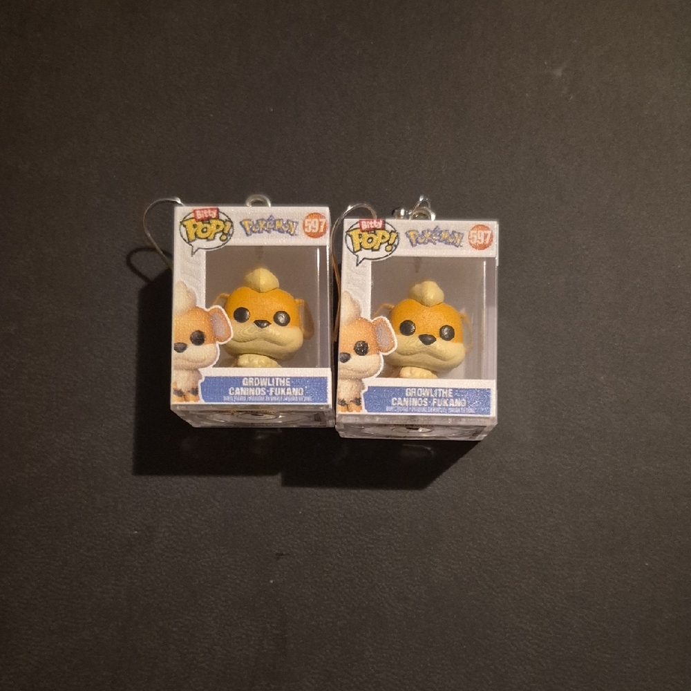 Funko Growlithe Mini Keychain Duo - Orange, Tan